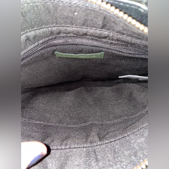 Anthropologie Faux Black Leather Tote Bag - Picture 3 of 4